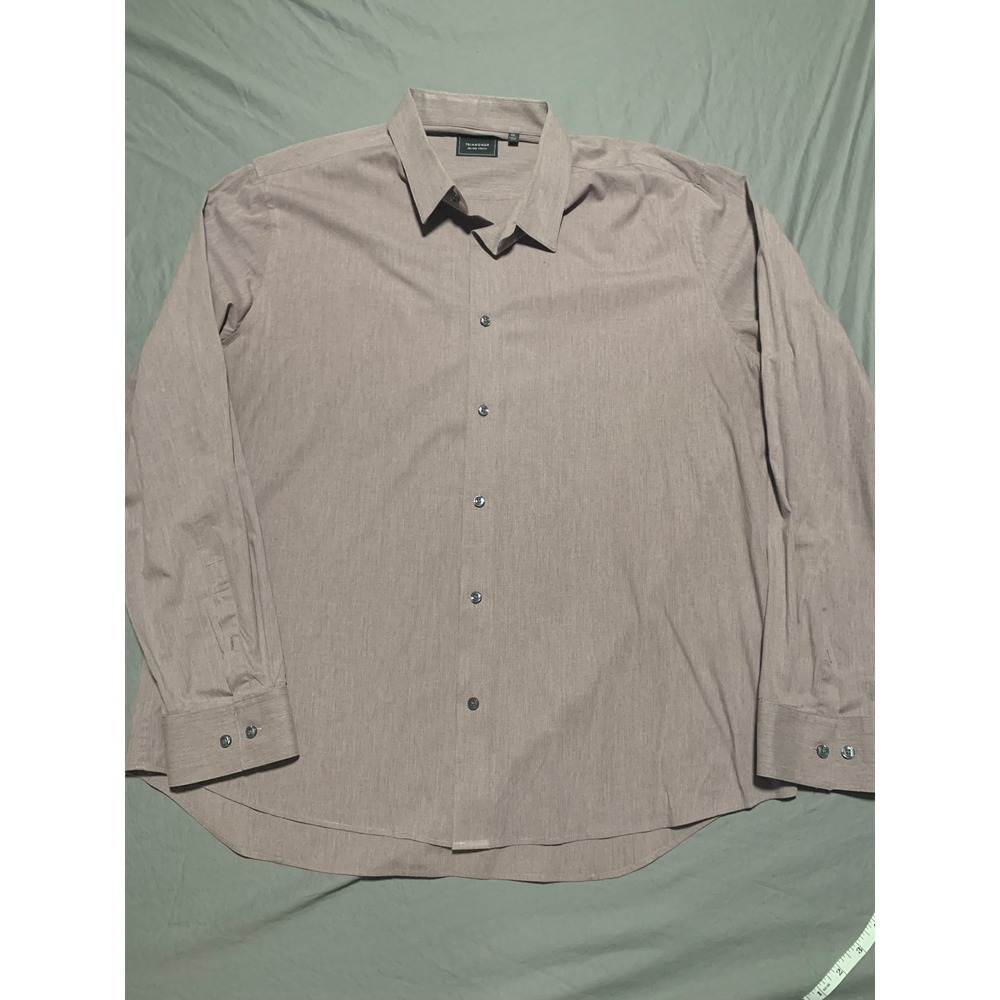 7Diamonds Melange Stretch Shirt Mens XXL Mauve Long Sleeve Button‎ Down SMK-6790
